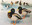 watercolor of mallard ducks on frozen pond